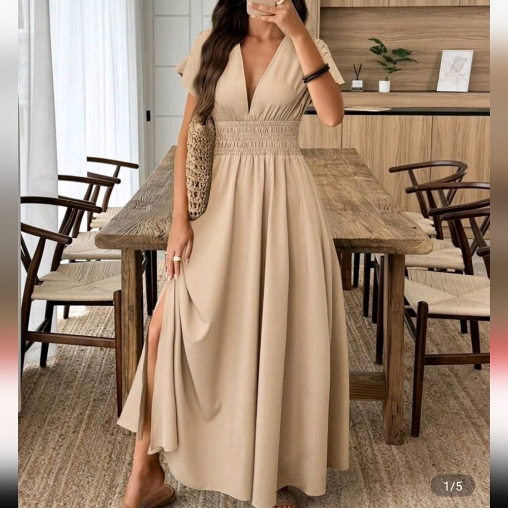 SHEIN Classic Tan Maxi Dress